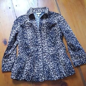 Leopard print flare shirt